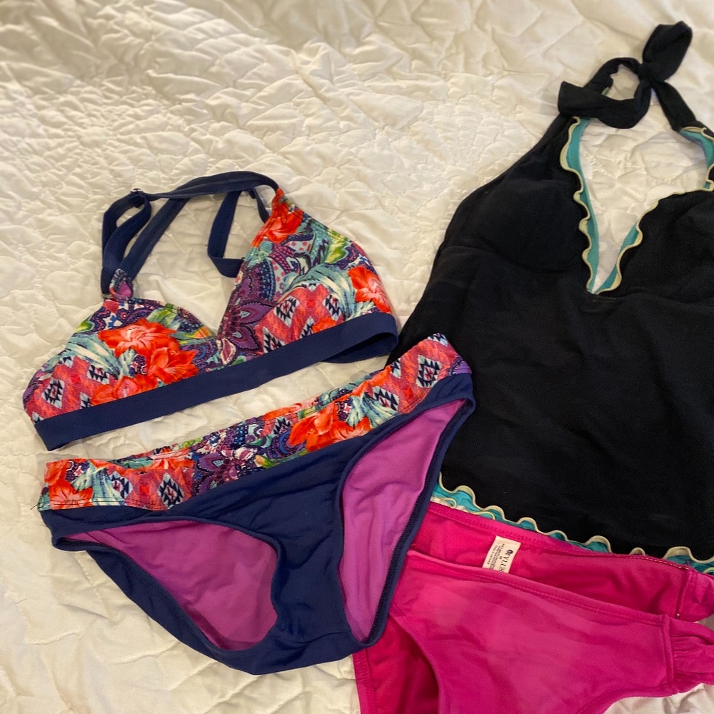 Lot of 4 bathing suit pieces incl Title 9 bikini